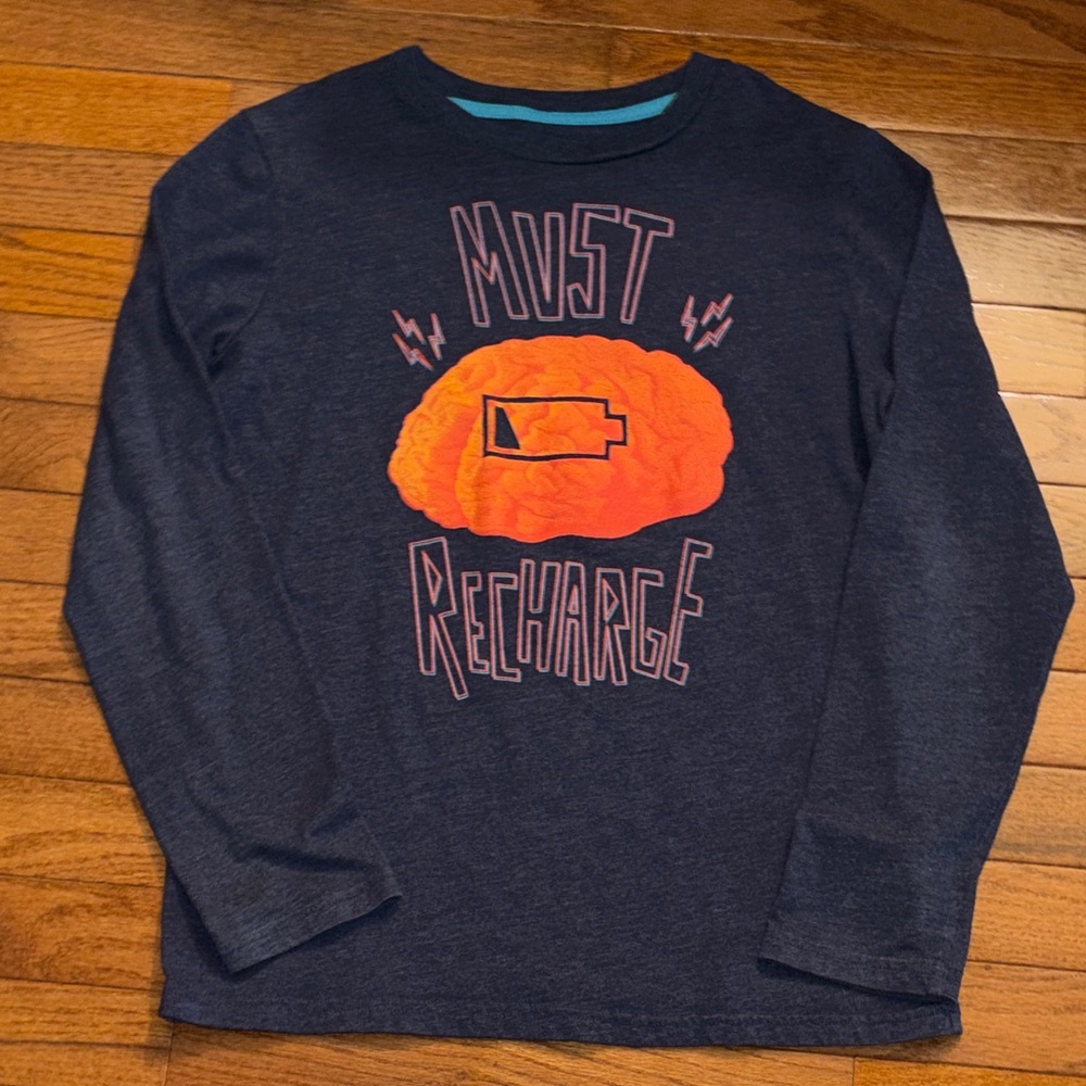 Circo Navy Long Sleeve Tee with Orange Graphic